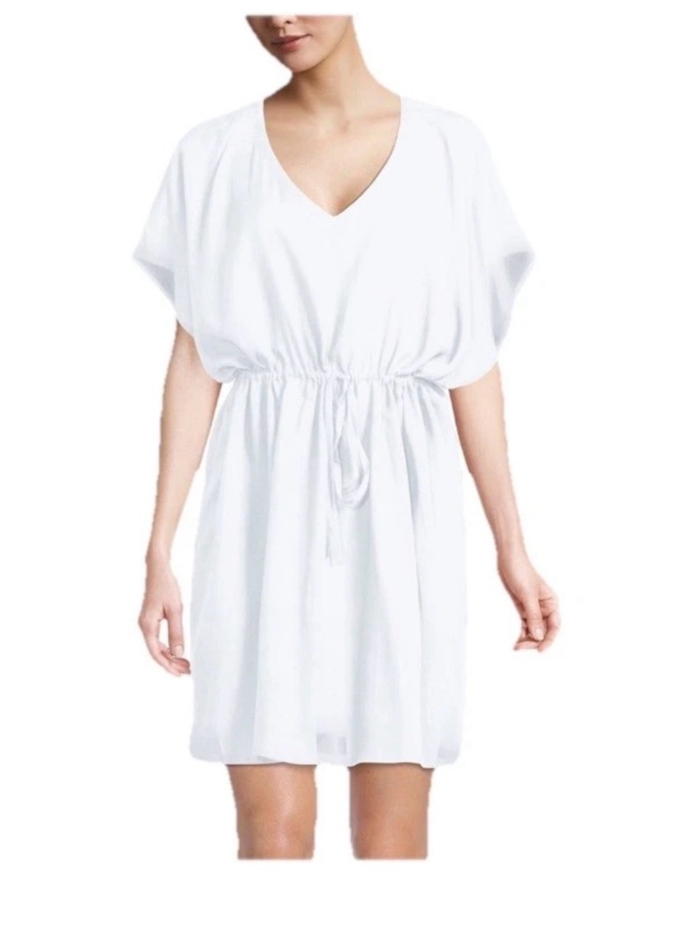 Lands End white swimsuit cover up size Medium Large new